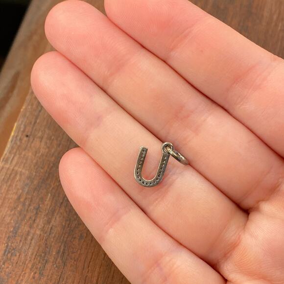 Pandora Sterling Silver Alphabet Letter U Dangle with Clear Zirconia 791333CZ - Picture 2 of 5